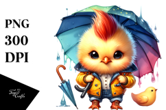 Cute Baby Chicken with Cool Haircut PNG Product Image 1