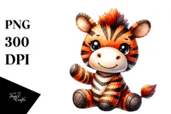 Colorful Plush Zebra Baby | Sublimation | Clipart Product Image 1