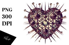 Retro Heart with Spikes PNG Product Image 1
