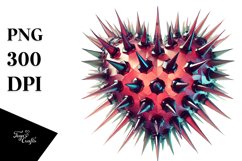 Retro Heart with Spikes PNG Product Image 1