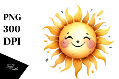 Whimsical Simple Smiling Sun PNG Product Image 1
