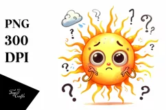 Funny Expressive Confused Sun, High-Res PNG Product Image 3