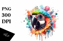 Quirky Colorful Parrot Sticker | Sublimation | Clipart Product Image 3