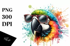 Quirky Colorful Parrot Sticker | Sublimation | Clipart Product Image 1