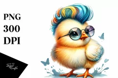 Proud Baby Chicken Playing PNG Product Image 3