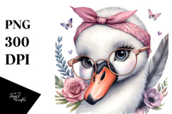 Swan with Bandana and es | Sublimation | Clipart Product Image 1