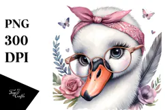 Swan with Bandana and es | Sublimation | Clipart Product Image 1