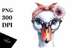 Expressive Swan with Bandana and es | Sublimation | Clipart Product Image 3
