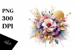 splash,Abstract Colorful Bouquet with Gold Foil Violet | Product Image 3