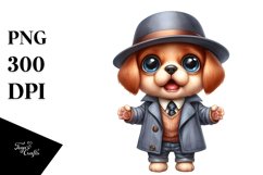 Excited Baby Dog with Hat | Sublimation Clipart Product Image 1