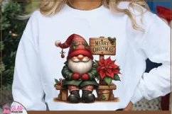 Merry Christmas Gnome png, Christmas Gnome clipart Product Image 2
