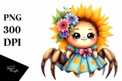 Colorful Smiling Baby Spider with Sun Flowers Product Image 3