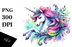Vibrant Unicorn Fairy Tale PNG Product Image 1