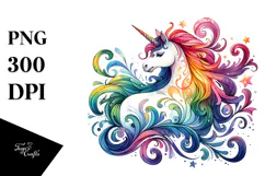 Vibrant Unicorn Fairy Tale PNG Product Image 1