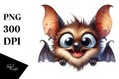 Small Funny Bat Watercolor Clipart Product Image 3