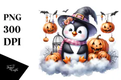 Penguin Dressed for Halloween, Transparent PNG Product Image 1