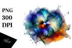 Abstract Watercolor Pansy Clipart Product Image 1