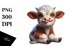 Ridiculously Cute Baby Calf, Digital Painting PNG Product Image 1