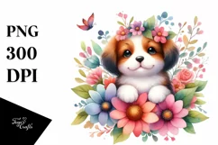 Colorful Baby Dog | Sublimation | Clipart Product Image 1