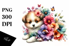 Colorful Baby Dog | Sublimation | Clipart Product Image 1