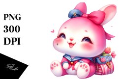 Cute Baby Rabbit with Sailor PNG Product Image 1