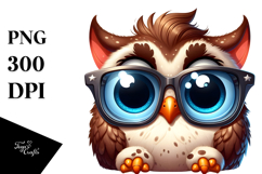 Goofy Cartoon Owl with Oversized Sunglasses PNG Product Image 1