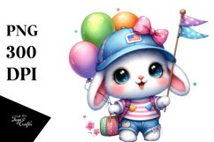 Crazy Cute Baby Bunny PNG Product Image 1