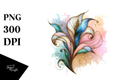 Stained Calla Lily with Golden Insertions PNG Product Image 1