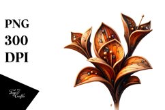 Abstract Stained Freesia with Metallic Insertions | Clipart Product Image 3