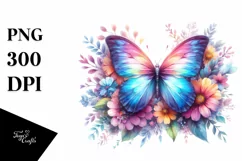 Pastel Watercolor Butterfly Sticker | Sublimation | Clipart Product Image 3