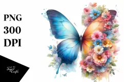 Pastel Watercolor Butterfly Sticker | Sublimation | Clipart Product Image 3