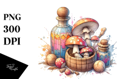 Detailed Pastel Wooden Small Stained Mushroom PNG Product Image 1