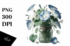 Detailed Jar Morning Glory White Background Product Image 1