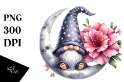 Gnome with Azalea Floral PNG Product Image 1