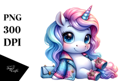 Cute Unicorn with Cool Haircut PNG Product Image 1