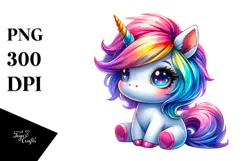 Cute Unicorn with Cool Haircut PNG Product Image 1