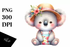 Colorful Baby Koala Dressed for Summer | Clipart Product Image 1