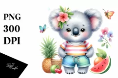 Colorful Baby Koala Dressed for Summer Clipart Product Image 1