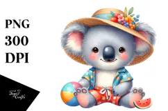 Colorful Cute Baby Koala for Summer PNG Product Image 1