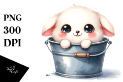Cute Baby Smiling in Bucket | Sublimation | Clipart Product Image 1