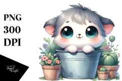 Cute Smiling Baby Watercolor PNG Product Image 1