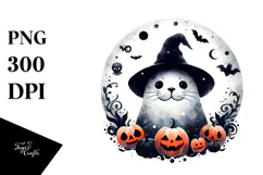 Halloween Seal, Watercolor PNG Product Image 1