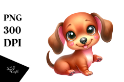 Cute Baby Cartoon Dachshund PNG Product Image 1