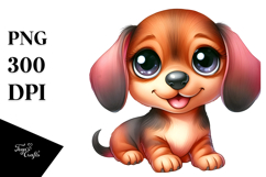 Baby Dachshund Watercolor PNG Product Image 1