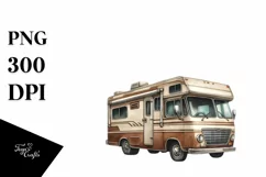 Watercolor Vintage RV with Fireworks | Clipart Product Image 3