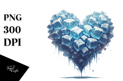 Digital Painting Heart Made of Ice, PNG Product Image 1