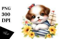 Small Sitting Puppy Sailor Clipart Product Image 3