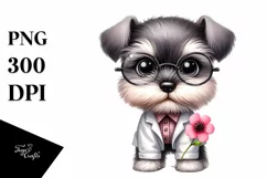 Baby Miniature Schnauzer White Background Clipart Product Image 1