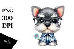 Baby Miniature Schnauzer White Background Clipart Product Image 1