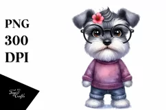 Baby Miniature Schnauzer White Background Clipart Product Image 3